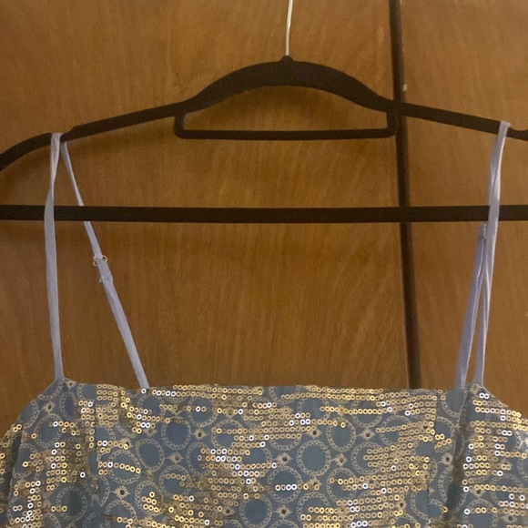 Elliatt Sequin Mini Dress Small Blue - Picture 3 of 3